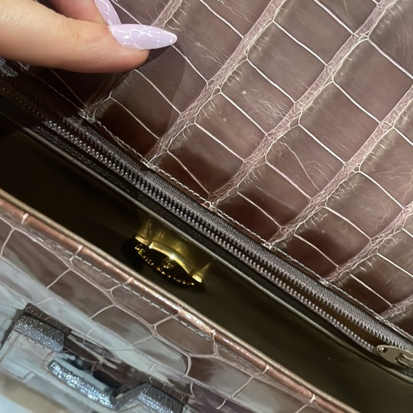 Finesse La Model Python Minaudière alligator crocodile taupe - Picture 5 of 5